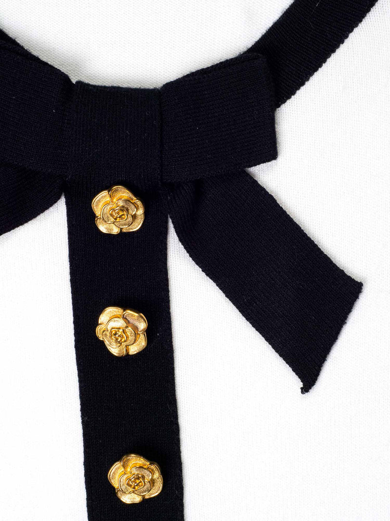 Weill Cotton Knitted Bows Sweater Black White-designer resale