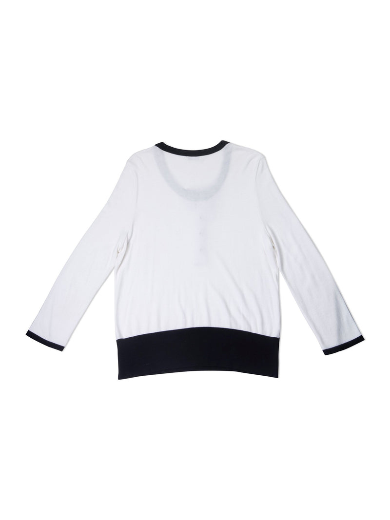 Weill Cotton Knitted Bows Sweater Black White-designer resale