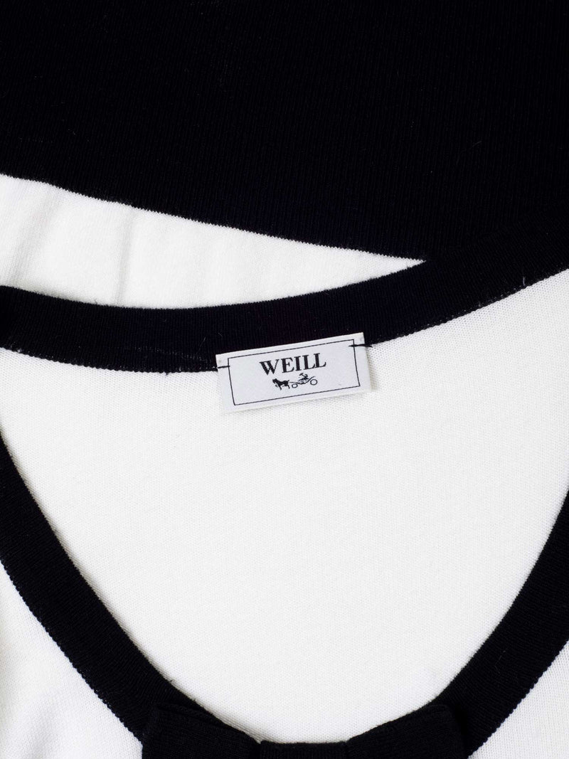 Weill Cotton Knitted Bows Sweater Black White-designer resale