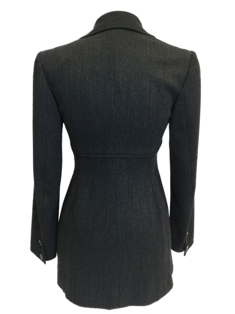 Wool Tweed Jacket Grey-designer resale