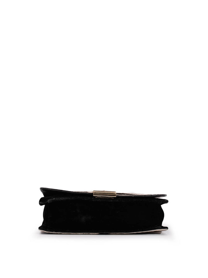 Yves Saint Laurent Calf Hair Double Horn Mombassa Bag Black White-designer resale