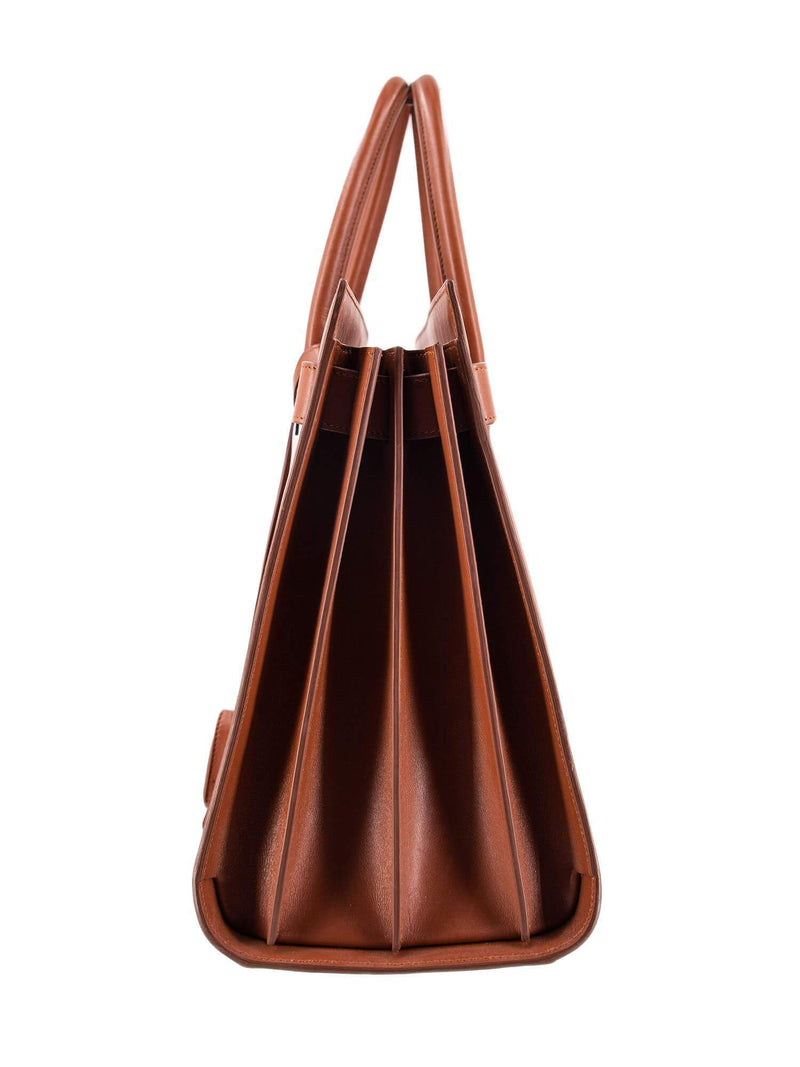 Yves Saint Laurent Calfskin Large Sac De Jour Tote Cognac Brown-designer resale