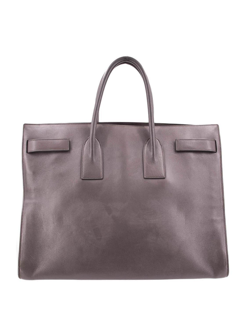 Yves Saint Laurent Calfskin Large Sac De Jour Tote Grey-designer resale