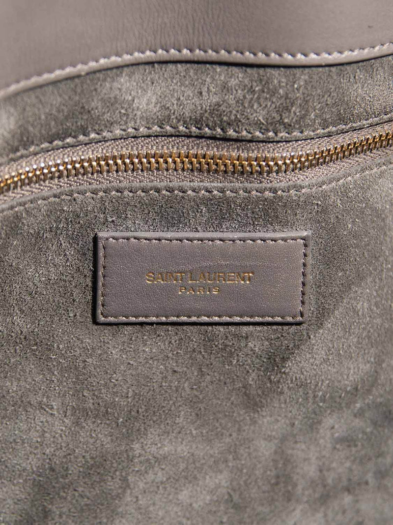 Yves Saint Laurent Calfskin Large Sac De Jour Tote Grey-designer resale