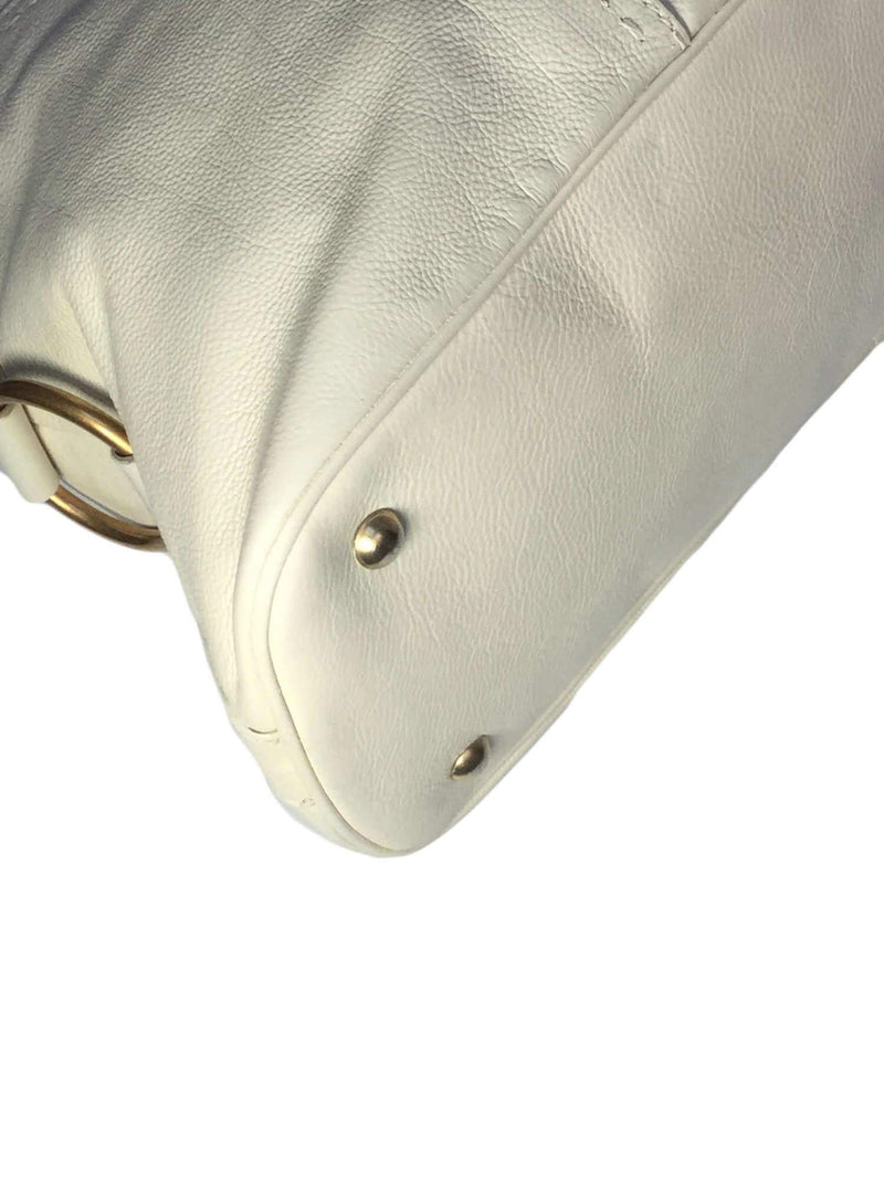 Yves Saint Laurent Calfskin Leather Muse Tote Ivory-designer resale