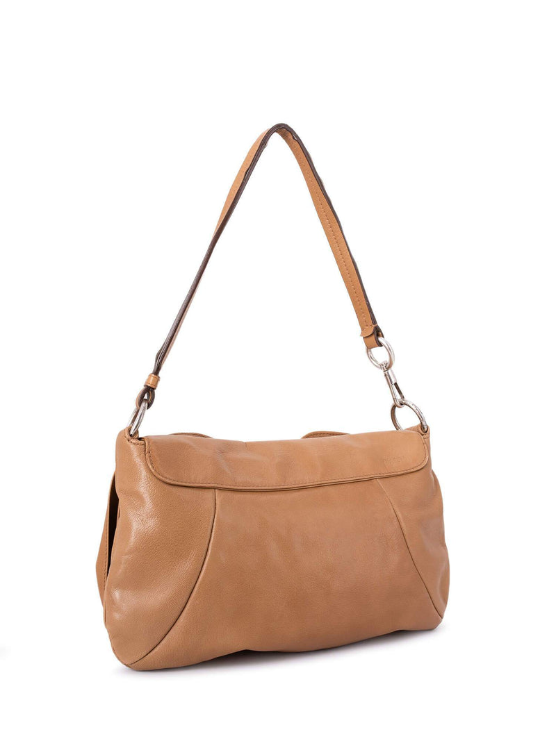 Yves Saint Laurent Calfskin Leather Nadja Small Flap Bag Brown-designer resale