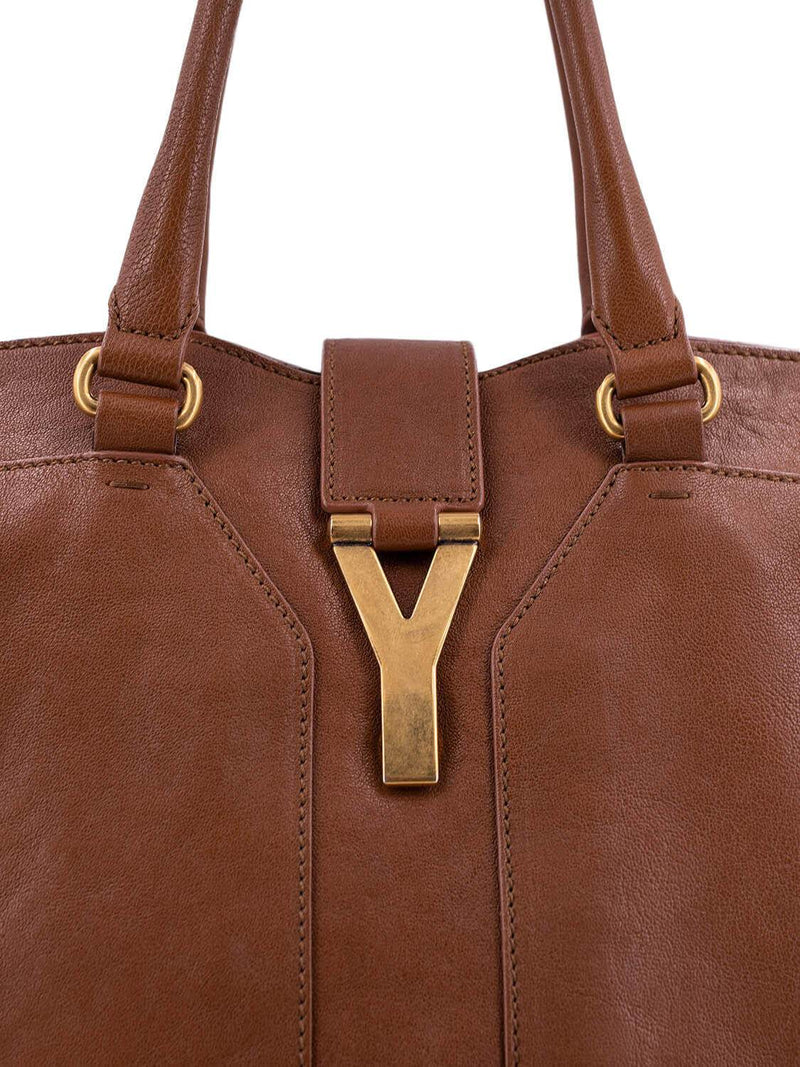Yves Saint Laurent Calfskin Medium Classic Y Bag Brown-designer resale