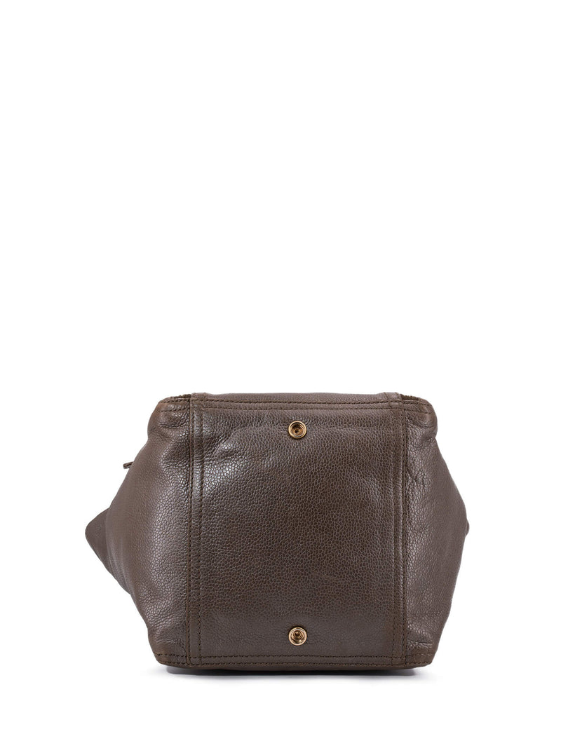 Yves Saint Laurent Calfskin Medium Downtown Bag Brown-designer resale