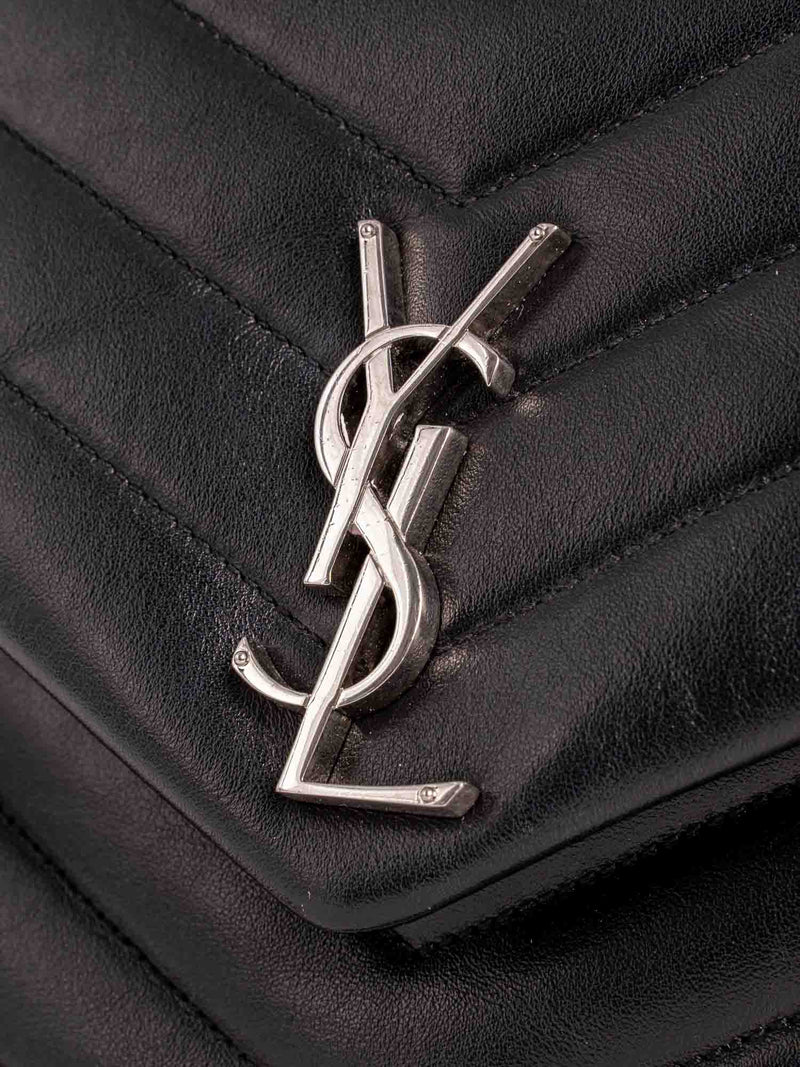 Saint Laurent Medium Loulou Monogram Backpack in Black