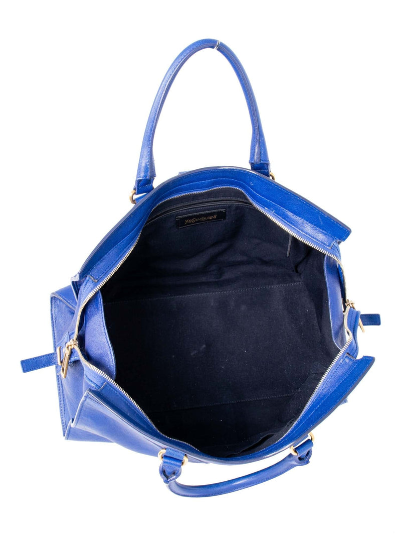 Yves Saint Laurent Y Logo Leather Shoulder Bag Royal Blue-designer resale