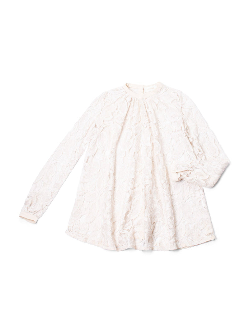 Zimmermann Cotton Lace A Line Blouse Beige-designer resale