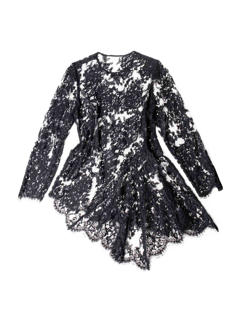 Zimmermann Lace Asymmetrical Tunic Black-designer resale