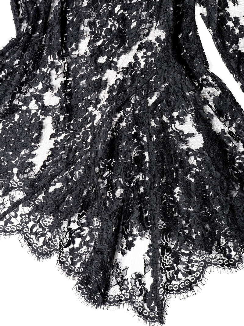 Zimmermann Lace Asymmetrical Tunic Black-designer resale
