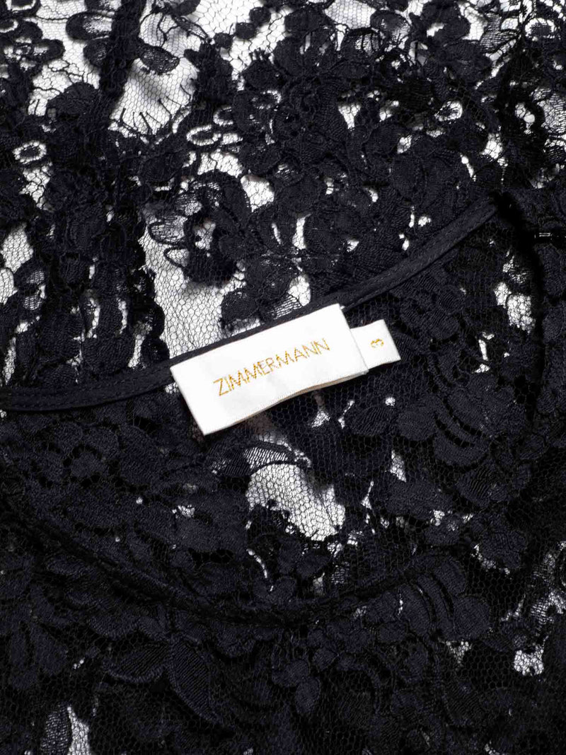 Zimmermann Lace Asymmetrical Tunic Black-designer resale