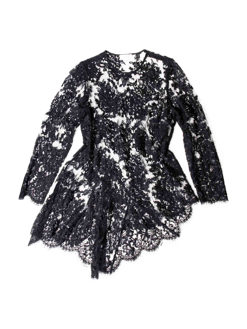 Zimmermann Lace Asymmetrical Tunic Black-designer resale